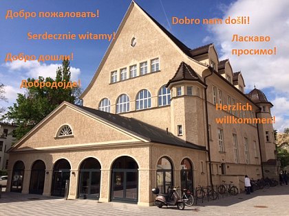 Das Bild zeigt das Haus in der Adam-Kukhoff-Str. 35 mit dem Sitz des Seminars fr Slavistik im 3.OG